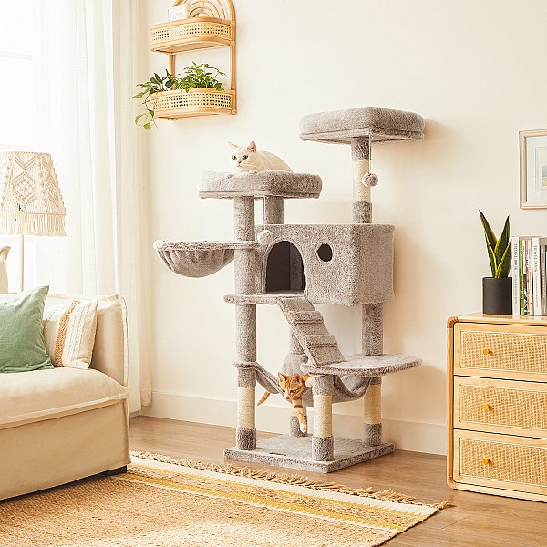FEANDREA PCT162M01 Cat Scratching Post with Soft Cover - Light Brown
